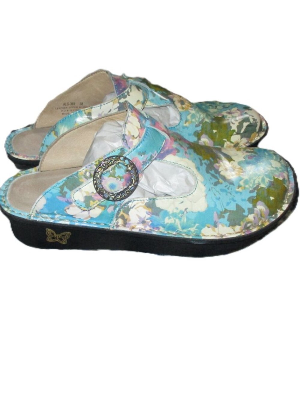 Alegria 369 Floral Earthtone Colors Clogs 38  8- 8.5